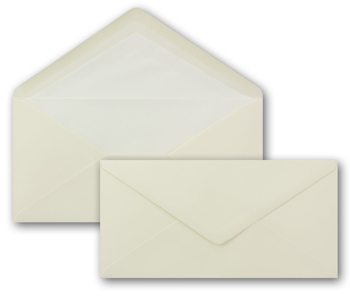 DIN Long Envelopes Colourful with White Silk Lining 11 x 22 cm 80 g m² Ideal for Invitations Christmas Cards Greeting Cards from the Colourful Series 75 Stück 22 natural white with white lining