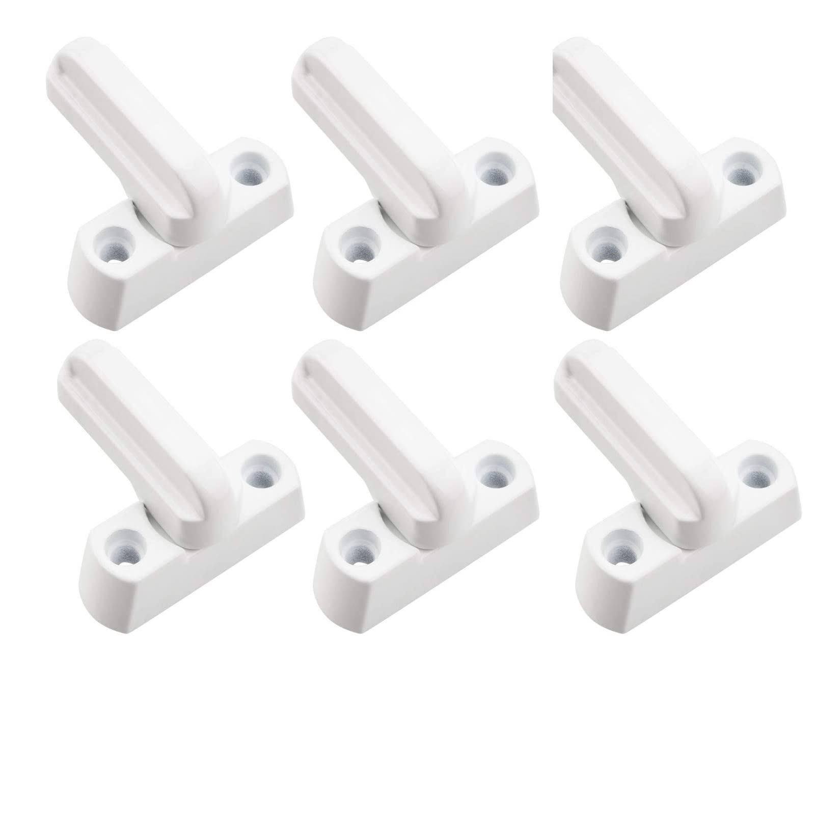 WANGCL 6Pcs Window Jammer Locks with Fixing Screws for UPVC PVC Doors Windows Home Security Zinc Alloy Sash Lock Blocker Window Buckle Window Anti-Theft Lock