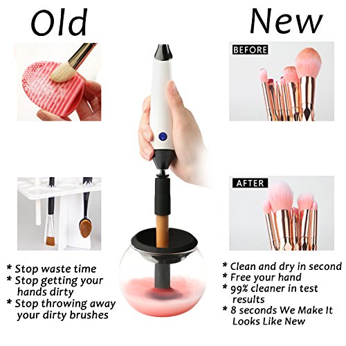 Makeup Brush Cleaning Tool with USB Charging Station - Electric Brush Cleaner Instantly Wash Clean Dry Make up Brushes - Thumbnail 5