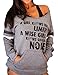 Fanala Women Sexy O-Neck Off Shoulder Pullover Letter Print Hoodie Sweatshirt