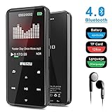 RUIZU D10 MP3 Player with Bluetooth 4.1, 8G Portable Lossless Sound MP4 Music Player with Touch Button 2.4'' Screen, FM Radio Voice Recorder, Video Playback, Build-in Speaker, Support Up to 128 GB