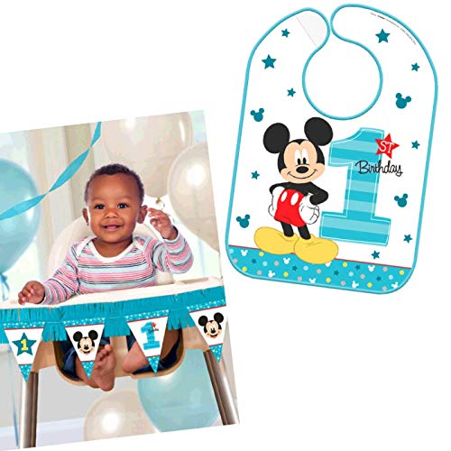 Mickeys First Birthday Party Supplies Bundle Pack for 16 Guests (High Chair Bundle)
