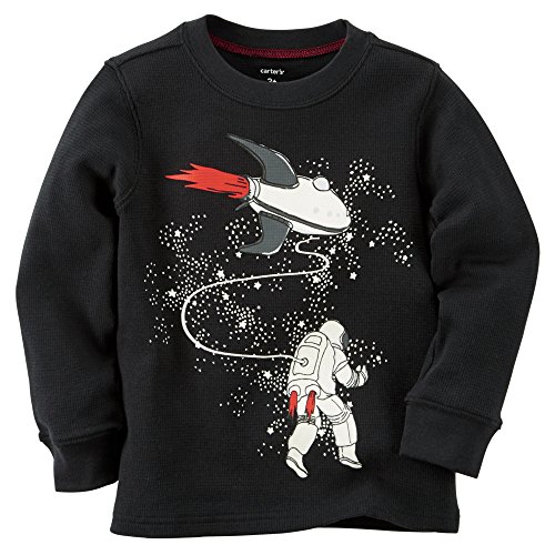 Carter's Boys Glow-In-The-Dark Astronaut L/S Thermal Tee, Black
