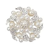 BESSKY 2015 Hot Sell Fashion Noble All-match Rhinestone Pearl Prom Brooch Pin Jewelry