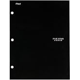 Five Star 4 Pocket Folder, 2 Pocket Folder Plus 2 Additional Pockets, Black (72093)
