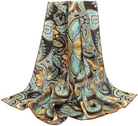 FENDI Logo Print Blue and Beige Women's Wrappy Silk Scarf FXT011