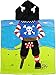 Kreative Kids Pirate 100% Cotton Poncho Style Hooded Bath & Beach Towel with Colorful Double Sized Design