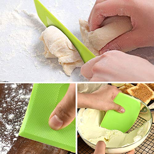 Set of 2 Dough Scrapers Bowl Scraper Plastic Pastry Bread Dough Cutter