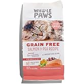 Whole Paws, Grain-Free Dry Cat Food, Salmon &amp; Pea Recipe, Enhanced with Fiber &amp; Prebiotics, Indoor Formula, 3.5 lb