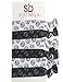 SportyBella Volleyball Hair Ties – 6-Pack Black and White No-Crease Elastic Bands – Volleyball Accessories for Girls, Teens, Teams – Volleyball Gifts and Team Favors