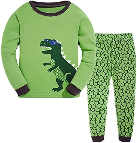 Tkala Boys Pajamas Children Clothes Set Dinosaur 100% Cotton Little Kids Pjs Sleepwear,2T,1-dinosaur