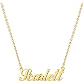 Hidepoo Scarlett Necklace - 18K Gold Plated Name Necklace for Women - Good Name Necklaces