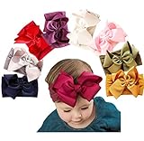 Baby Girl Nylon Headbands Newborn Infant Toddler Hairbands Knotted Children Soft Headwrap Hair Accessories (A-8pack-mul2)