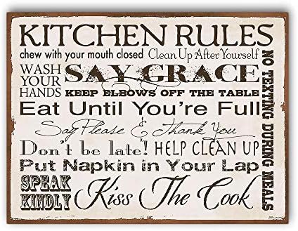 Rustic wooden kitchen wall decor sign with text "Worth: $23.99 - $19.98"
