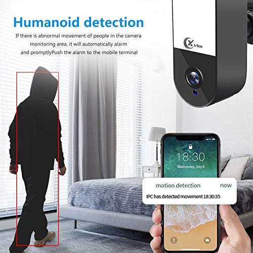 XVIM1080P Wireless WiFi Wall Lamp Alarm Rechargeable Battery Powered Floodnight Camera with Motion-Activated, Night Vision, Two-Way Audio and Siren Alarm