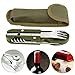 Camping Gear Utensil Fork & Spoon Set Stainless Steel 7 in 1 Compact Reusable Multi Tools Silverware Folding Amy Knife Set Spoon Fork Bottle Opener Stainless Steel Pocket Outdoor Camping Tablewarethumb 4