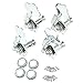 4R Open Electric Guitar Bass Tuners Guitar Tuning Key Pegs Machine Head Replacement for Electric Jazz Bass or Precision Instruments (Chrome, 4R)