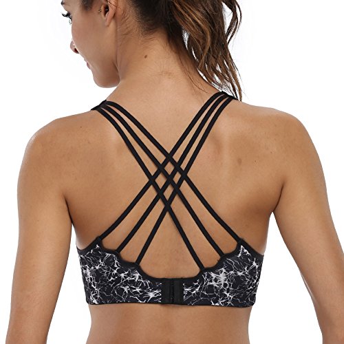 Beautyin women padded sports bra crossback medium suppo…