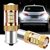 MHtech 2 x BA15S 1156 1141 1003 7506 LED Bulbs Super Bright 1100 Lumen Canbus 54-SMD 4014 Car Bulbs LED Xenon White 6000K DC 12V for Turn Signal Lights Backup Reverse Lights Tail Lights