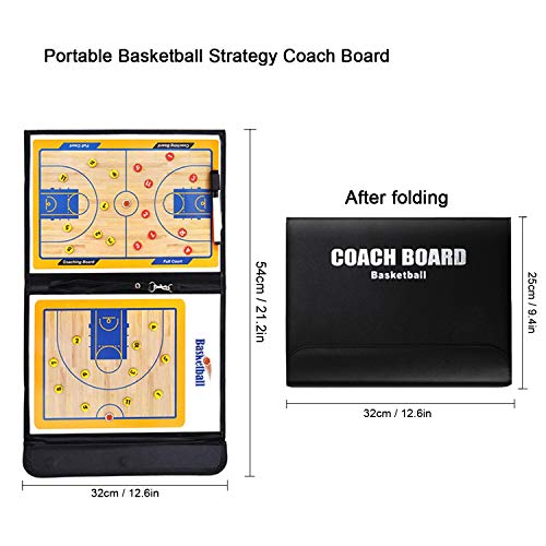 TXENCEX Basketball Coaching Board Coaches Clipboard Tactical Magnetic Board Kit,Portable Strategy Co - //coolthings.us