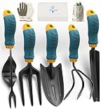 Gardening Tools Set from Alloy Steel - Heavy Duty Garden Tool Set with Rubber Non-Slip Handle - Gardening Kit with  Gloves and Bag - Ergonomic Garden Hand Tools - Gardening Gifts for Men and Women
