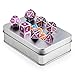 DnDnD Solid Metal Dice Set, Rose Pink D&D Metal Dice with Metal Box for DND Role Playing Game
