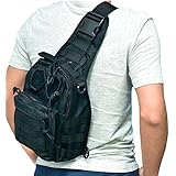 Liibot 600D Wear-resistant Oxford Casual Daypacks Sling Bag for Sports Camping ( Black )