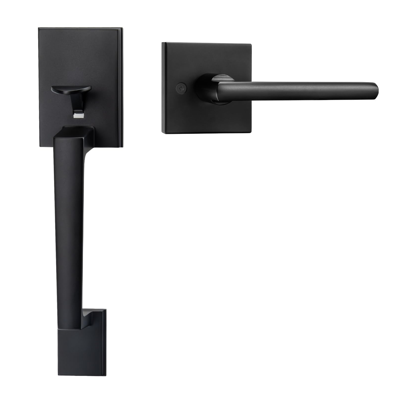 Photo 1 of ***SIMILAR ITEM**goldenwarm Black Front Door Handle, Entry Door Handle and Reversible Handle Lever, Single Cylinder Front Door Lock Only, Matte Black Entry Way Handleset