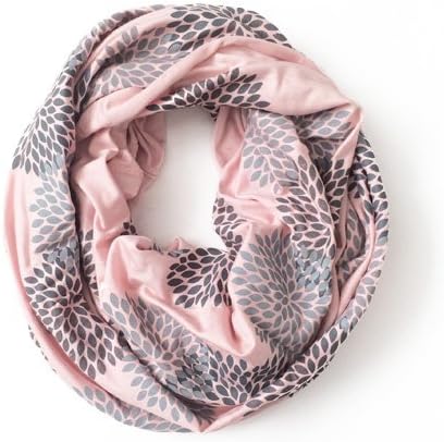 ORIGINAL INFINITY - Hand Printed - Gray Flowers on Blush