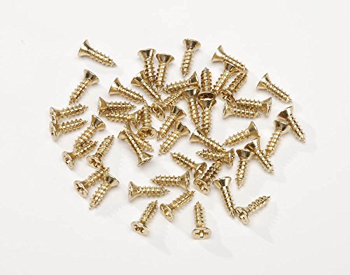 44pc 8mm mini brass hinge replacement wood screws - gre…