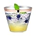 9 oz Rose Gold Rimmed Plastic Cups Clear Plastic Tumblers - Disposable Hard Party Wedding Plastic Cups 60 Pack-WDF (Cups)