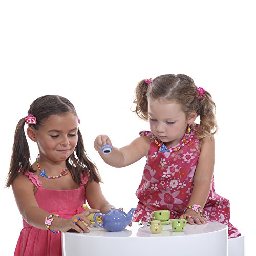 SMITCO Kids Costume Jewelry Set for Little Girls and Toddlers - Wooden, Beaded Toy Necklace, Bracelet and Ring for Play Pretend or Dress Up - Non-Toxic and Safe for Children Ages 3 to 8