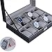 BASTUO 12 Slots Watch Box for Men, Black Watch Box Organizer