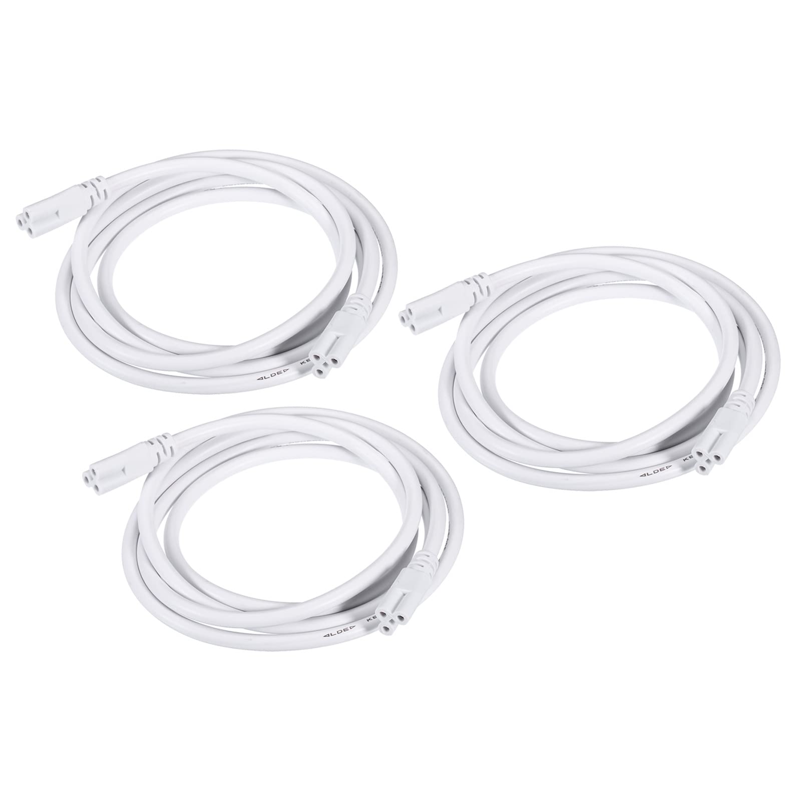 YOKIVE 5 Pcs T5 T8 LED Tube Connector Round Cable, Extendable Cord with Double End Connect Light Tubes, Great for LED Integrated Tubes (White, 4.92-Feet)