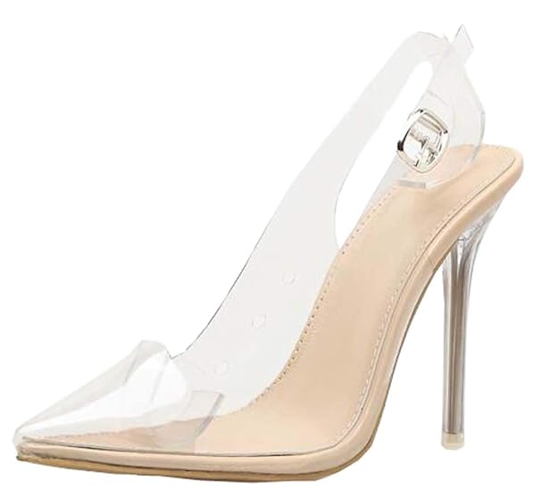 Frauen Sandalen PVC Spitz Klar Durchsichtigen High Heel Pumps Stilettos 2019 Slingback Hochzeit Kleid Schuhe Sommer