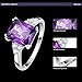BONLAVIE Women's 5.25Ct 8X10mm Created Purple Amethyst 925 Sterling Silver Promise Engagement Wedding Ring
