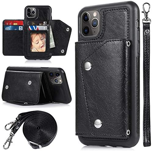 Caseowl Iphone 11 Pro Max Case Wallet Case With Card Holder Rfid Blocking Kick Stand Shoulder Wrist Straps Pu Leather Back Flip Wallet Case For Iphone 11 Pro Max 6 5 Inch 19 Black Capmblack Buy