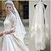 AK Beauty Bridal Accesories Wedding Veils Lace One Layer White/Ivory Bridal Veils (Ivory)