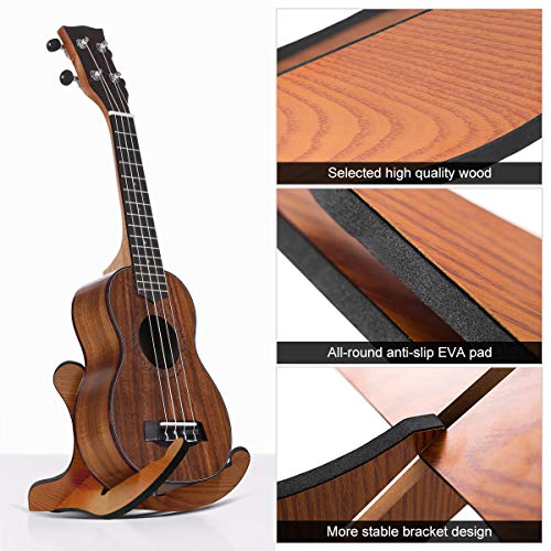 DTNO.I Guitar Stand, Universal Wooden Guitar Stand Acoustic Guitar Stand with Guitar Capo, Portable Detachable Instrument Holder Stand for Musical String Instrument and Acoustic Classical Bass Guitars