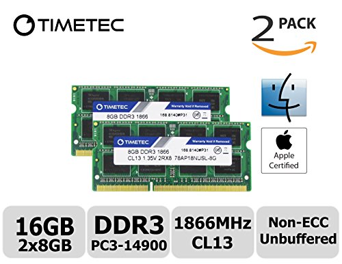 Timetec Hynix IC Apple 16GB Kit (2x8GB) DDR3 PC3-14900 1866MHz for iMac 17,1  w/Retina 5K display (27-inch Late 2015) A1419 (EMC 2834) MK462LL/A, MK472LL/A, MK482LL/A (16GB Kit (2x8GB))