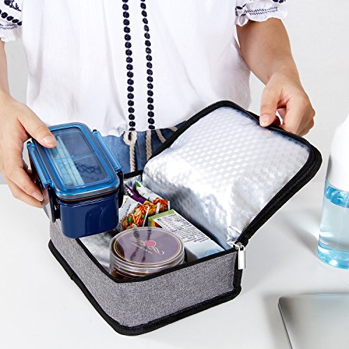 Lifewit Insulated Lunch Box Bag, Small Size Flat Bento Bag for Men