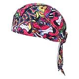 HEROBIKER Sweat Wicking Skull Cap Beanie Bandana Do-Rags Helmet Liner Outdoor Running Adjustable Breathable Quick Drying Red
