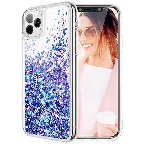 Caka Glitter Case For Iphone 11 Pro Max Glitter Case Liquid Bling Sparkle Luxury Flowing Floating Shining Quicksand Soft Tpu Clear Women Girls Case For Iphone 11 Pro Max 6 5 Inch Blue Purple Pricepulse