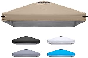 FLOUREE Canopy Replacement Top Cover with Air Vents for 8x8 Pop up Canopy Gazebo Tent, with Adjustable Strap, Fit for Top Widths from 94-98in, Waterproof & Anti-UV for Outdoor Shade (Frame Not Included)