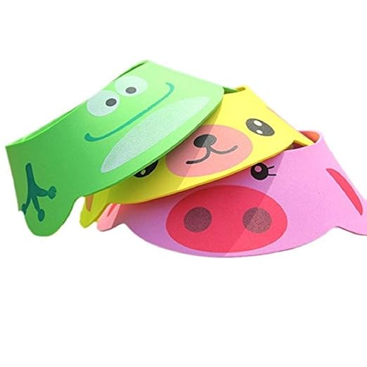 Royalkart (Green, Pink, Yellow) Kids Baby Shower Cap Bathing Protection with Ear Protection Pads Comfortable Soft Cap Hat for Toddler's, Baby, Children & Kids