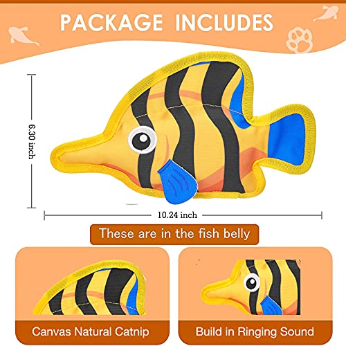 2021 Newest Fish Toys for Cats, Catnip Airbag Cat Toys with Ringing Interactive for Indoor Cat Kitten Chew Toys, Playing Teeth Grinding Pillow Toys