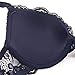 Deyllo Women’s Push Up Lace Bra Comfort Padded Underwire Bra Lift Up Add One Cup(Navy-Blue,34B)