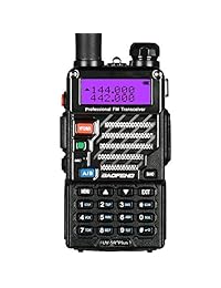 Baofeng UV-5R + Plus UHF VHF Radio de dos vías para radioaficionados de largo alcance y doble banda, Negro