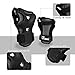 JBM Kids & Adults Cycling Roller Skating Knee Elbow Wrist Protective Pads-Black/Adjustable Size, Suitable for Skateboard, Biking, Mini Bike Riding and Other Extreme Sports