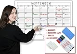Jumbo Large 2018 Dry Erase Monthly Calendar Set / 36 X 48 Inches, Laminated, Giant Print, Whiteboard / Great for Office, Home, School, Classroom / Comes With 4 Markers, 4 Mounting Strips, and Eraser.